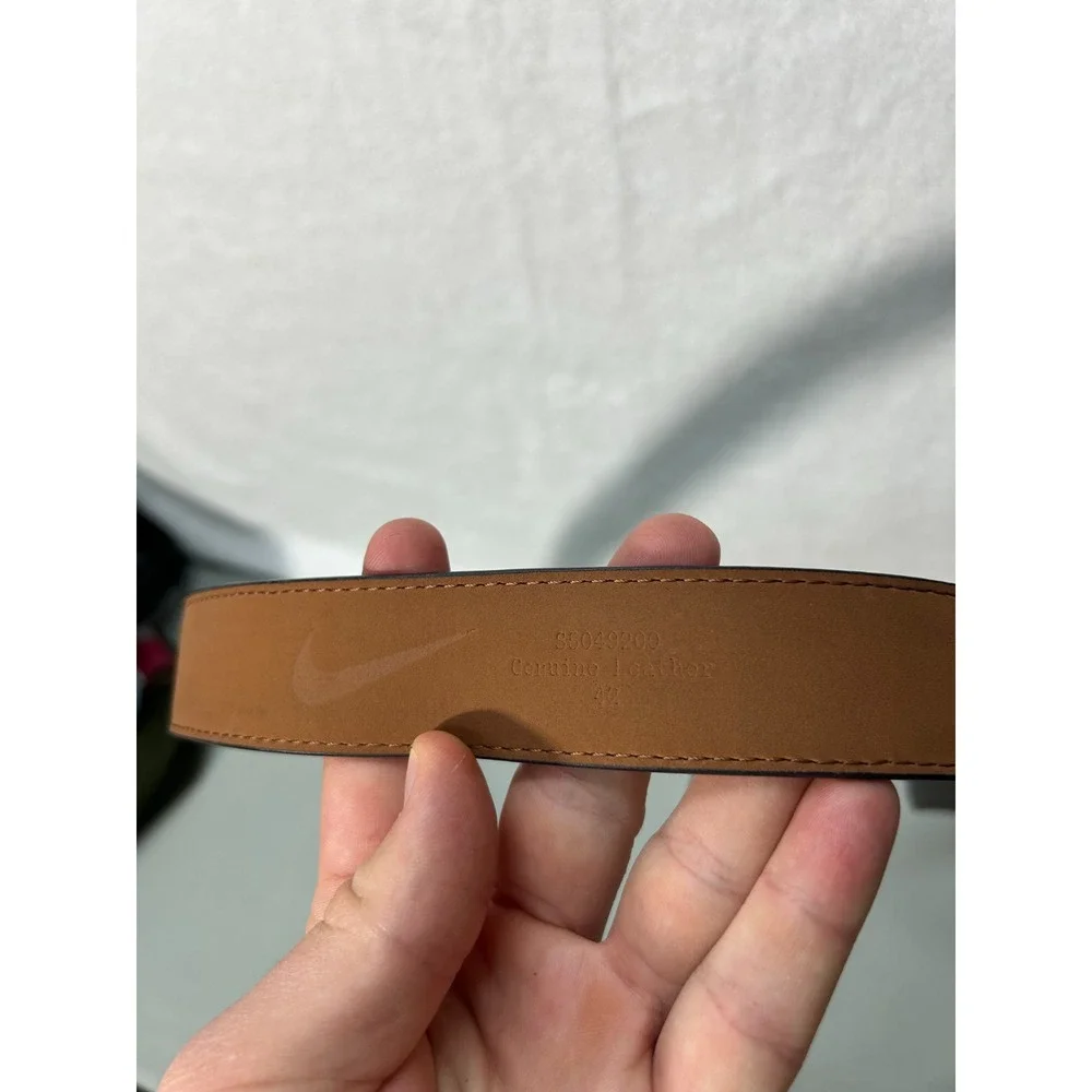 Nike Mens Size 42 Brown Leather G Flex Adjustable Golf Belt